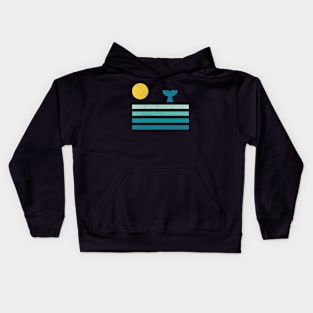 Deep Blue Sea-Sun And A Whale Kids Hoodie